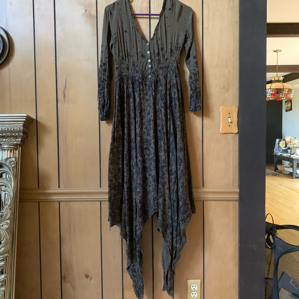 Free people brown long sleeve dress